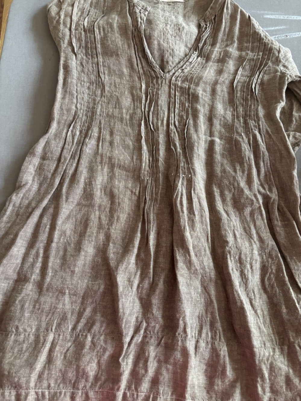 Not for Sale CP Shades Lightweight Brown Linen Tunic blouse